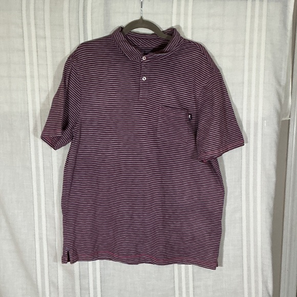 Vineyard Vines Other - Vineyard Vines Maroon and Navy Striped Short-Sleeve Polo